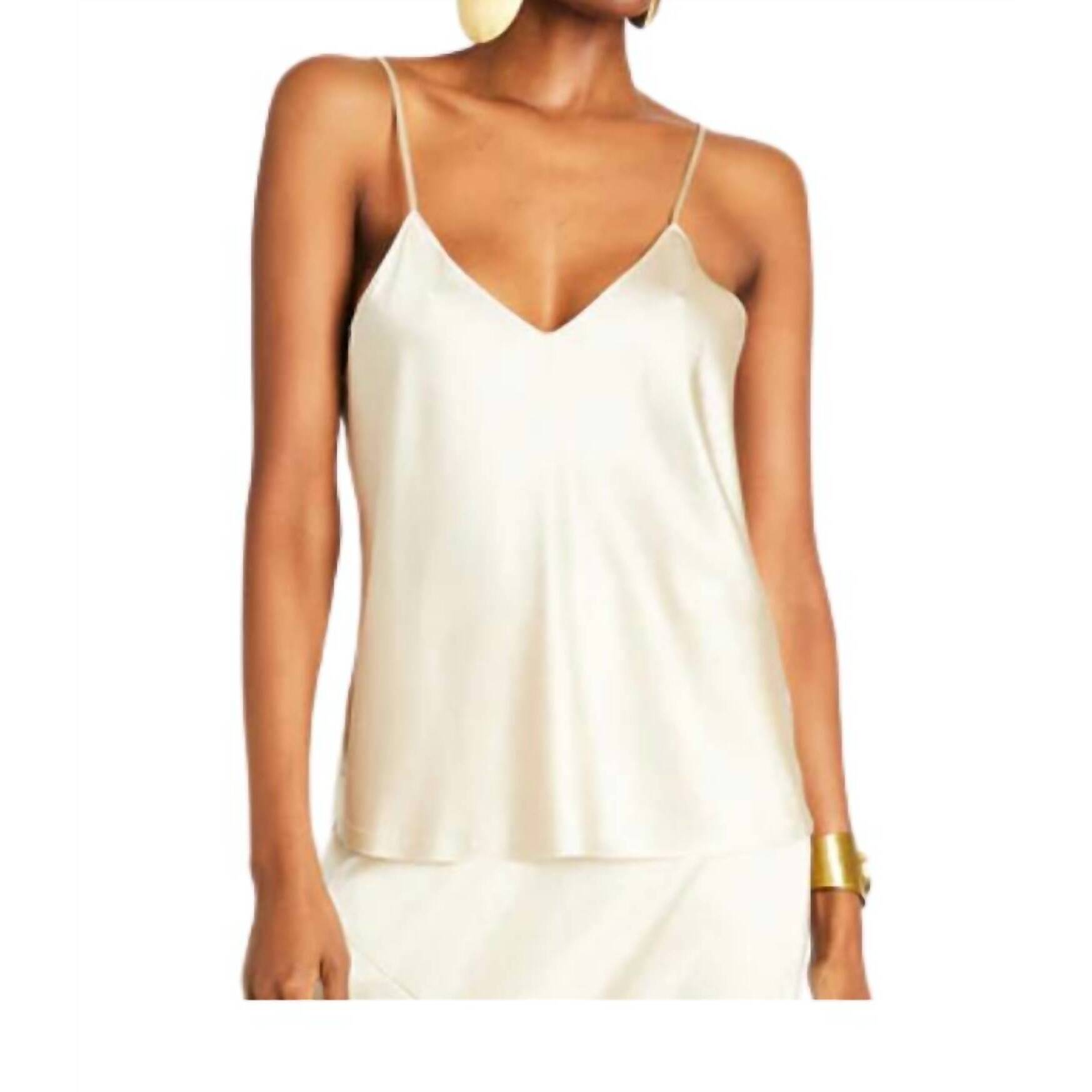 New Beryll Silk V-Neck Camisole In Latte